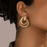 Boucles d'oreilles créoles vintage épaisses en or