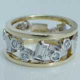 Bague vintage en or avec incrustation de verre