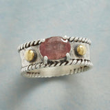 Bague vintage en argent brillant avec grenat