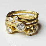 Bague vintage en or plaqué avec zircone