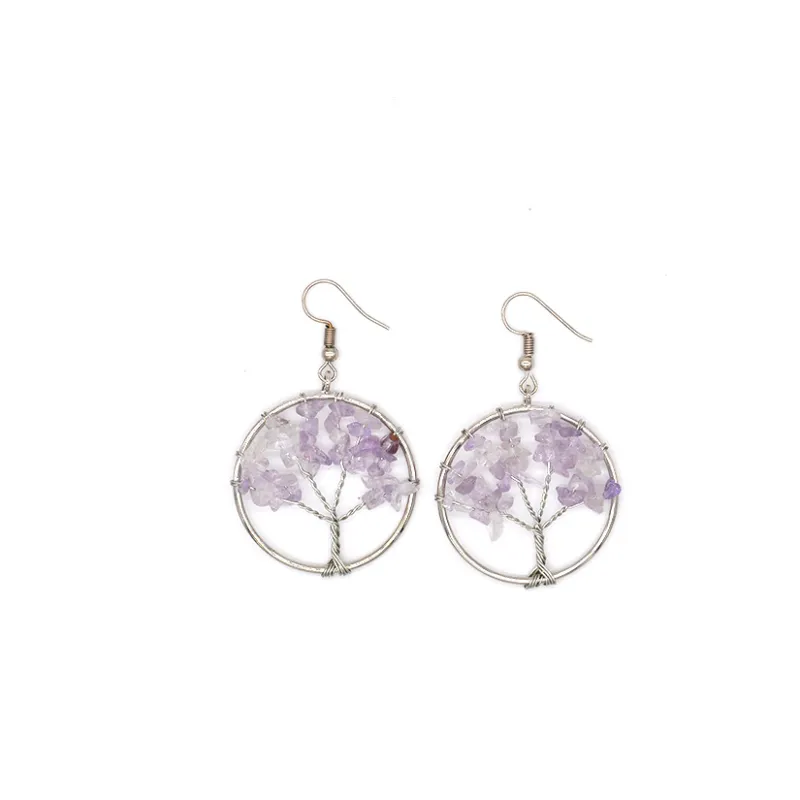 Boucles d'oreilles en cristal naturel Wishing Tree