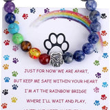 Bracelet commémoratif Rainbow Bridge – Cadeau avec 7 perles chakra pour la perte d'un animal de compagnie