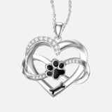 Collier cœur et patte Infinity en argent sterling 925 avec zircone