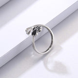 Bague artisanale en forme de patte et de cœur – Ajustable, en argent sterling 925