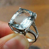 Bague vintage en cristal turquoise et argent