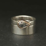 Bague vintage en argent avec zircone