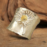Bague large à marguerite épanouie