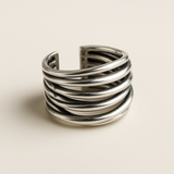 Bague ajustable à plusieurs rangs en argent sterling 925