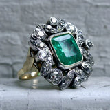 Bague vintage émeraude zircone