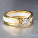 Bague vintage en or blanc et zircone