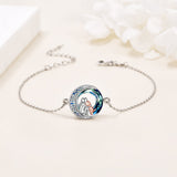 Bracelet ajustable en argent sterling avec breloque chien