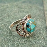 Bague turquoise bohème