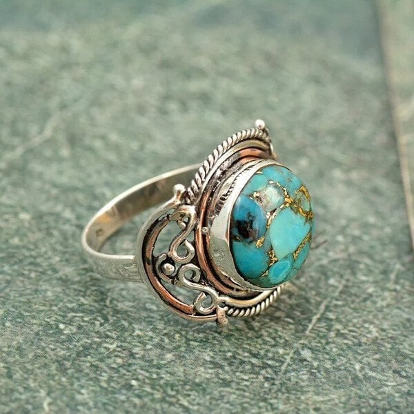 Bague turquoise bohème