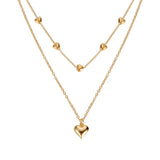 Collier vintage avec pendentif double cœur