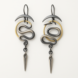 Boucles d'oreilles géométriques irrégulières en spirale Serpentine