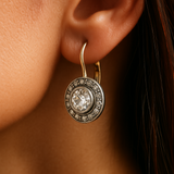 Boucles d'oreilles vintage en argent avec zircone
