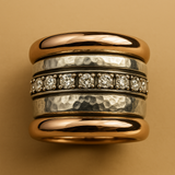 Bague vintage épaisse en or superposé