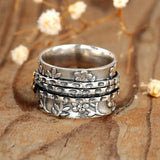 Bague petite abeille fleur
