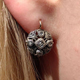 Boucles d'oreilles rondes vintage en cristal mandala