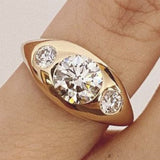 Bague vintage en or étincelante