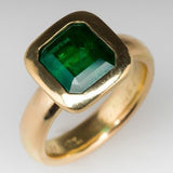 Bague vintage en or vert cubique