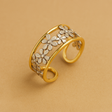 Bague irrégulière en forme de marguerite creuse
