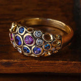 Bague vintage en or avec saphirs