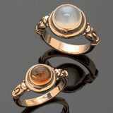 Bague vintage en cristal doré Moon