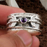 Bague de méditation Bee Purple Gemstone