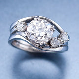 Bague vintage en argent et diamants
