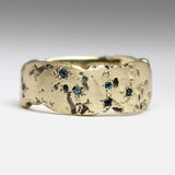 Bague vintage en cristal incrusté bleu forgé doré