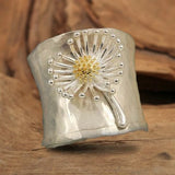 Bague large à marguerite épanouie