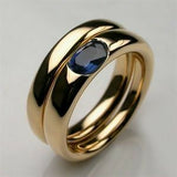 Bague vintage en or et zircone bleue