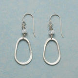 Boucles d'oreilles vintage en argent avec pierre creuse