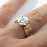 Bague vintage en cristal plaqué or