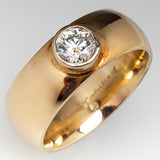 Bague vintage plaquée or incrustée de zircone