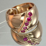 Bague vintage en or incrustée de grenat et de zircone