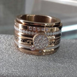 Bague vintage à plusieurs rangées de perles blanches
