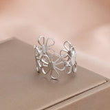 Bague Florale en Or et Argent