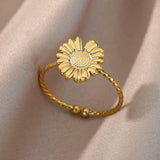 Bague Ajustable Tournesol en Or