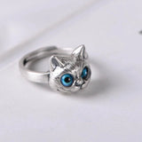 Bague Réglable en Argent pour Chat