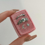 Pack de Bagues Vintage Lune et Étoile en Argent