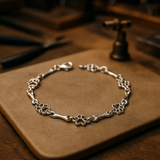 Bracelet à breloques en argent pur en forme de patte et d'os de chien, édition limitée