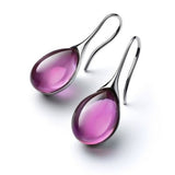 Boucles d'oreilles pendantes en cristal, or et argent