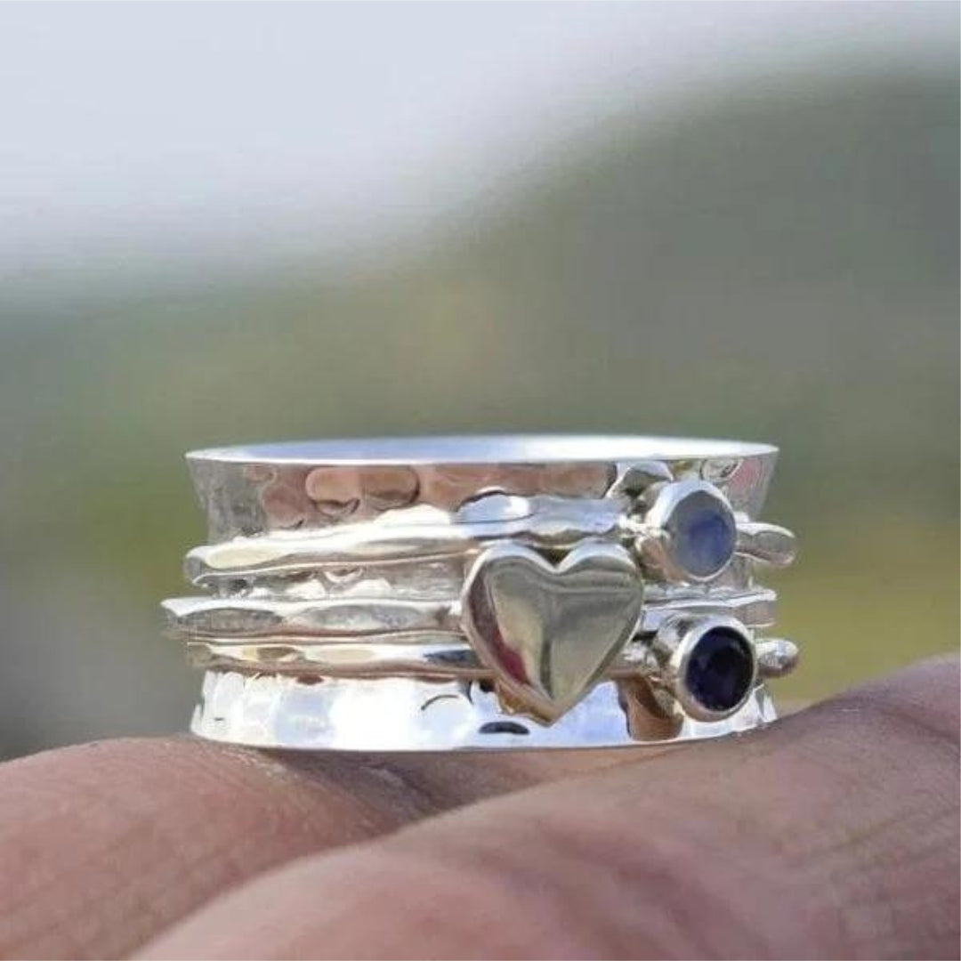 Bague cœur tournante