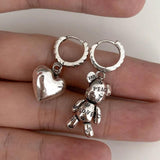 Boucles d'oreilles Boho Bear Love en argent