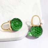 Boucles d'oreilles en cristal vert et or