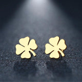 Boucles d'Oreilles Trèfle en Or et Argent