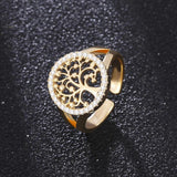 Bague Arbre de Vie avec Zirconia en Or et Argent