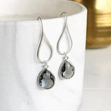 Boucles d'oreilles pendantes Boho en zircone et argent sterling